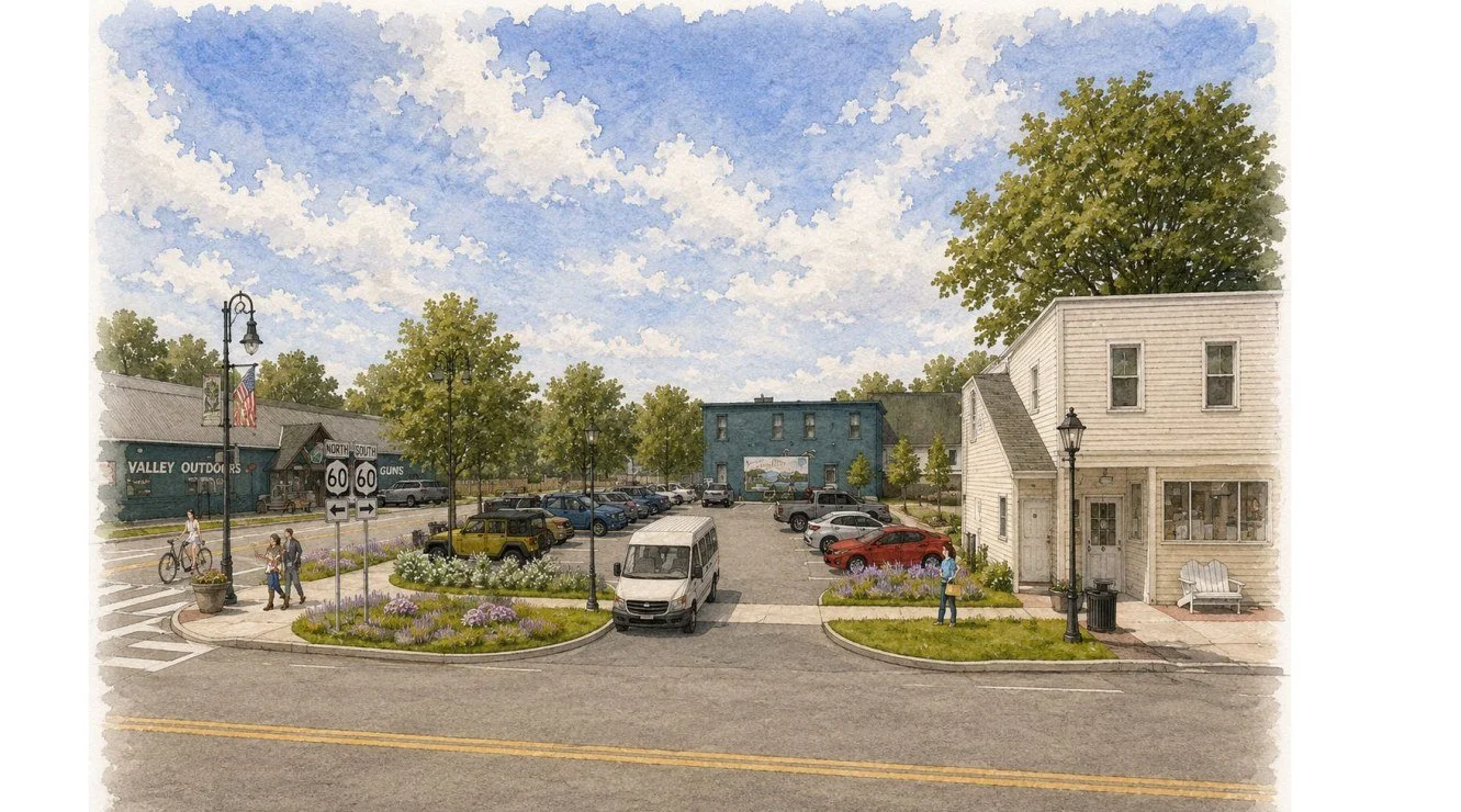 Cassadaga Main Street revitalization streetscape — Route 60 village center.