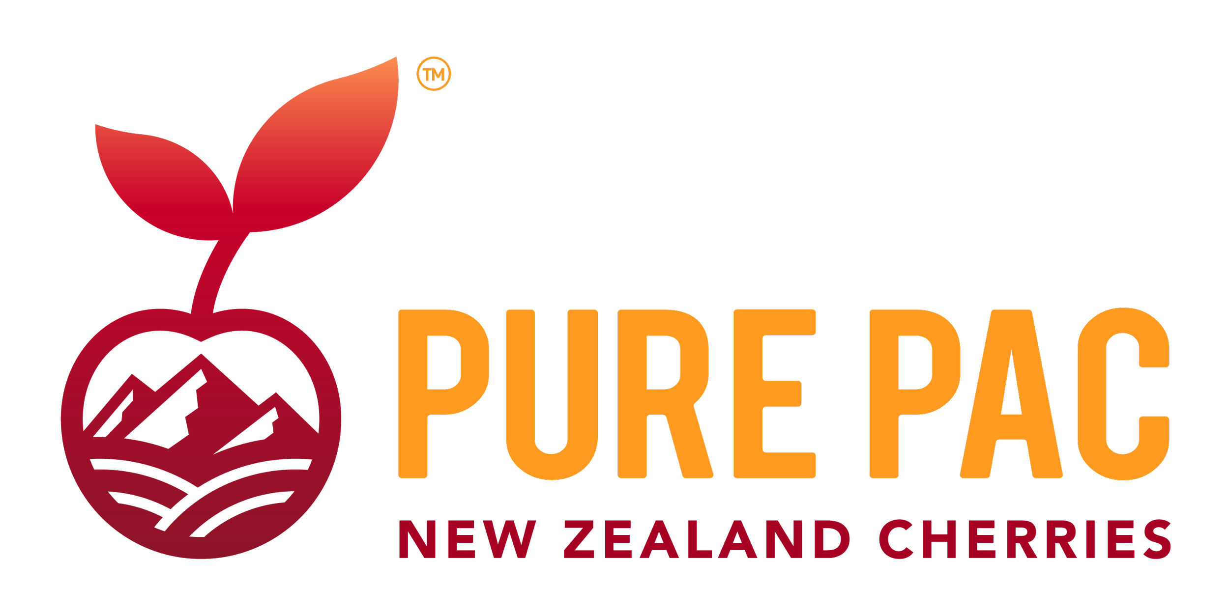 Pure Pac logo with a cherry and mountain design and the text 'Pure Pac New Zealand Cherries'.