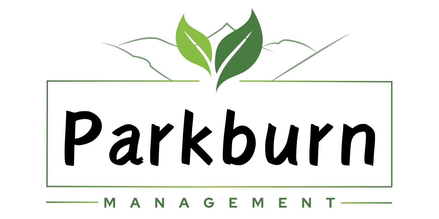 Parkburn Management logo with a green plant growing over the text.
