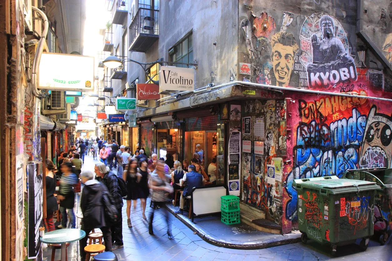 Busy Melbourne Laneway