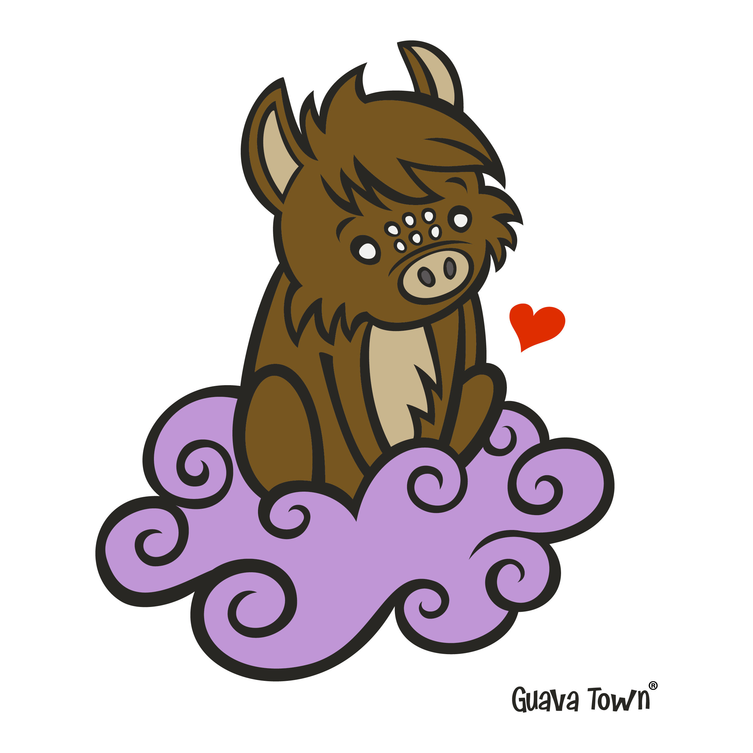 Piggie Cloud Love – Dreamy Heart Sticker