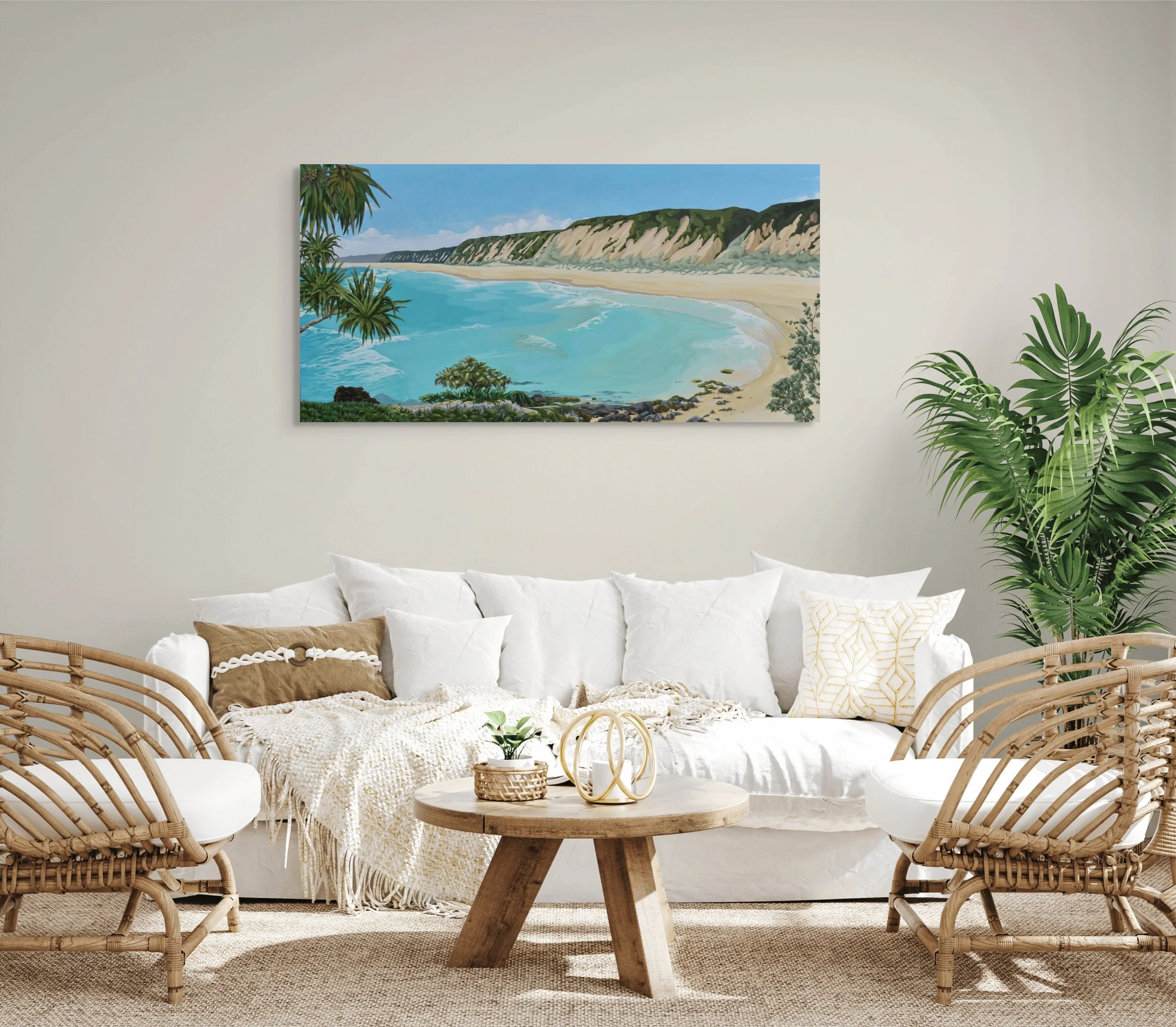 Double Island Beach Drive Stretched Canvas Print