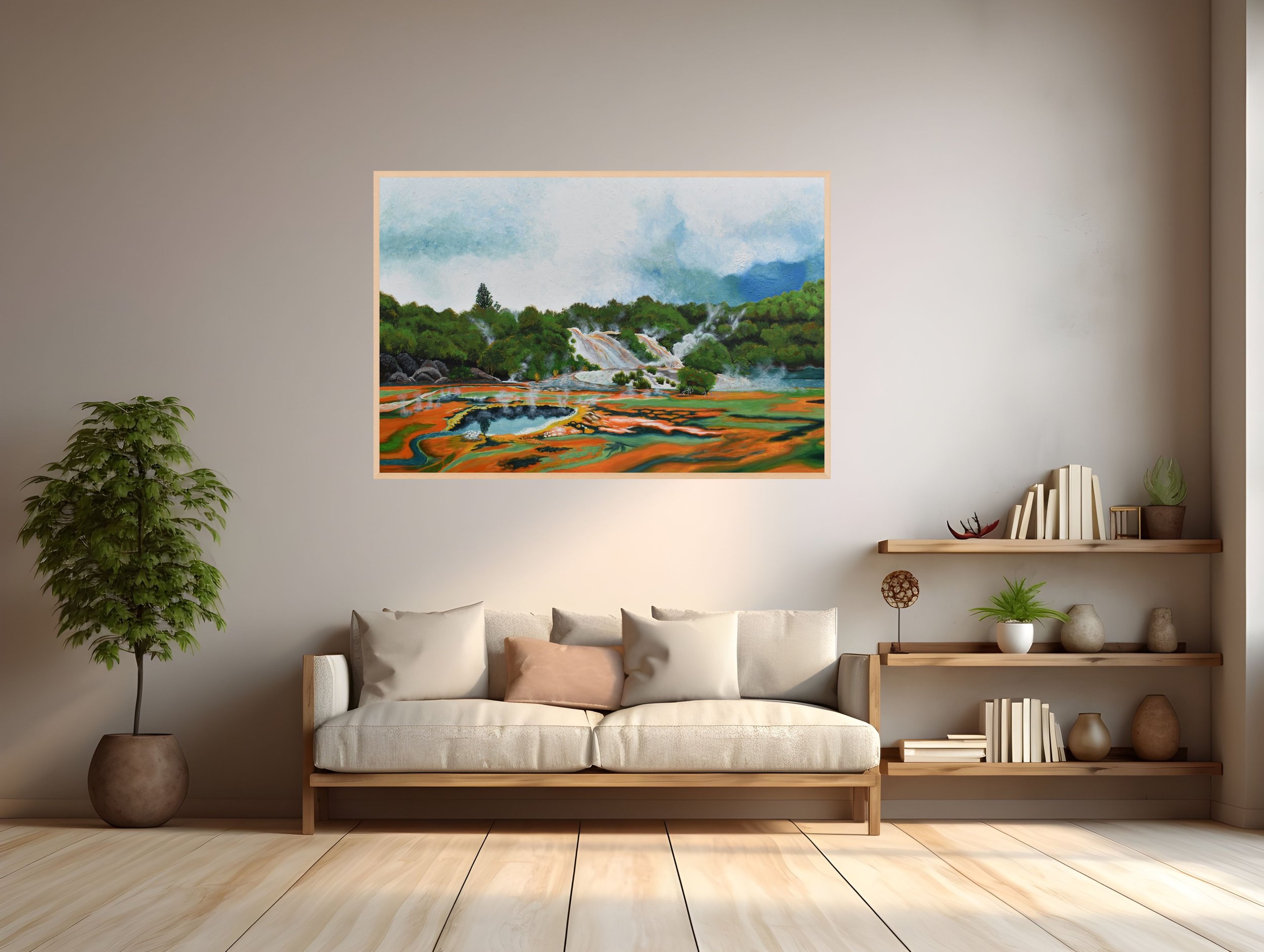 Orange Wonderland Abstract Print - Unframed