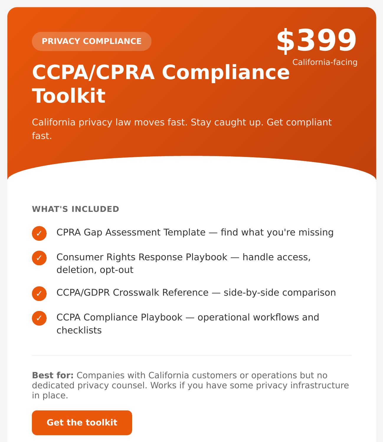 CCPA/CPRA Compliance Toolkit