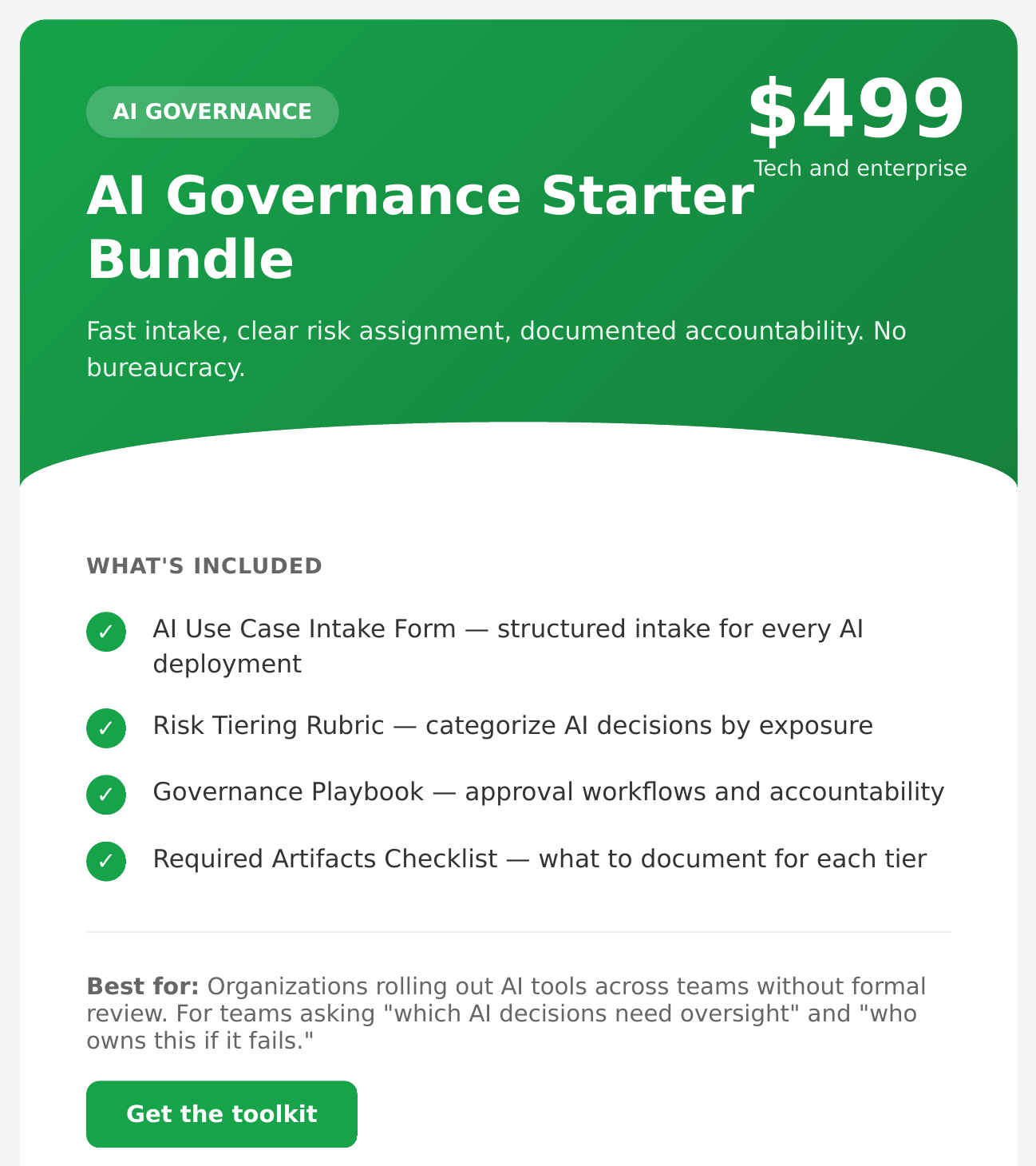 AI Governance Starter Toolkit
