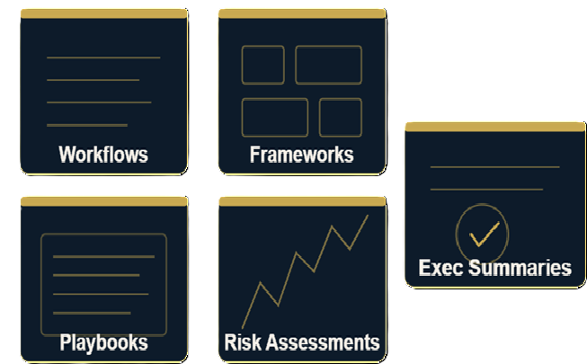 JHarris Advisory delivery approach: workflows, frameworks, executive summaries, playbooks, risk assessments