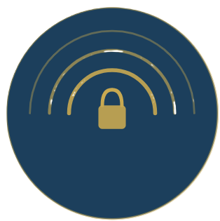Padlock security icon representing secure networks and data privacy controls for corporate compliance.