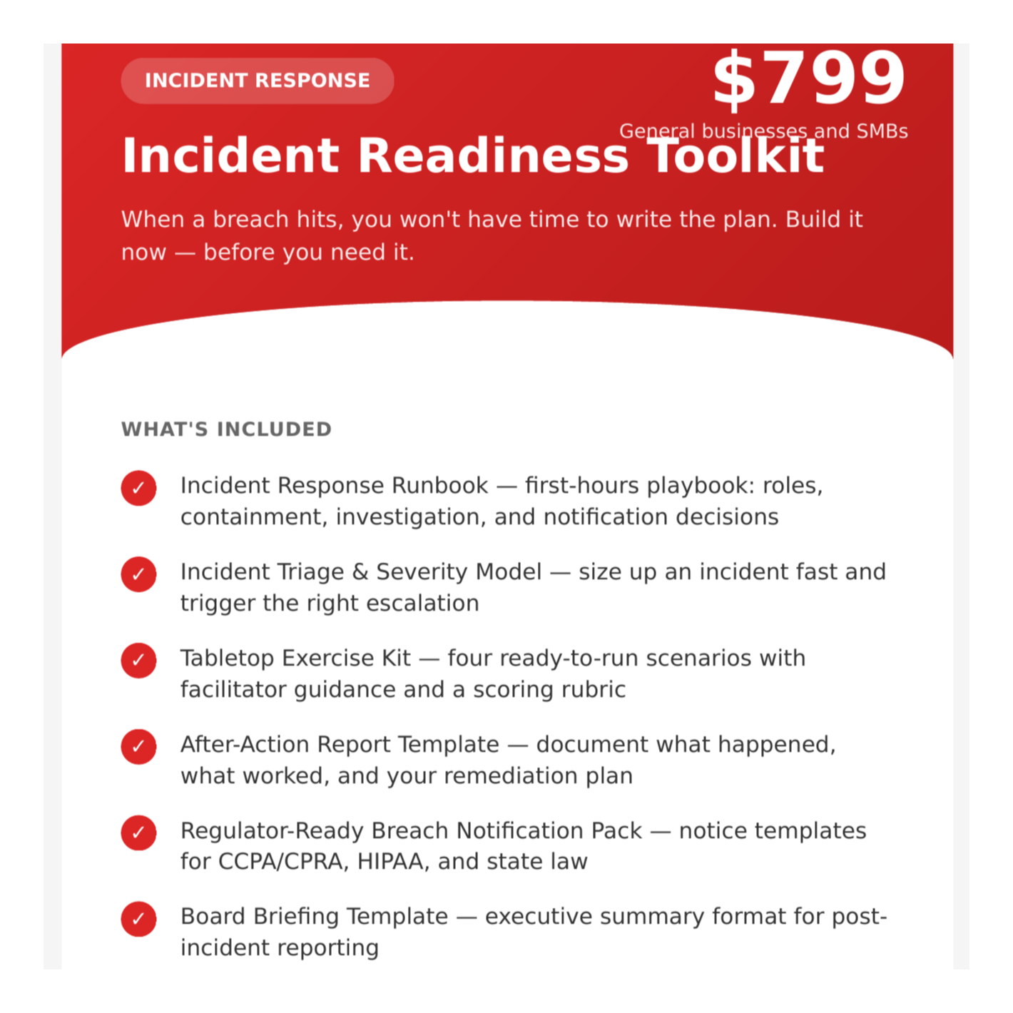 Incident Readiness Toolkit
