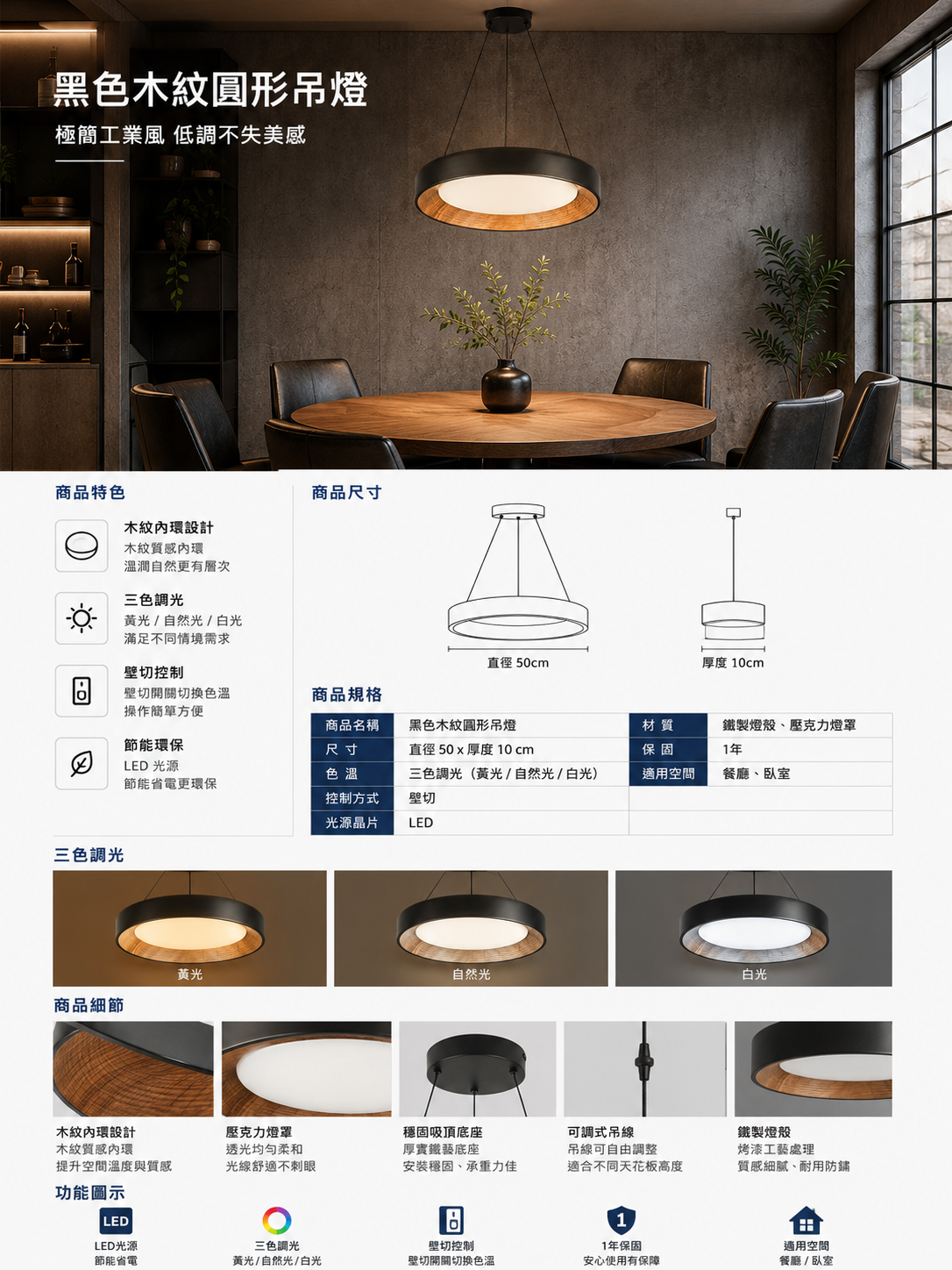 吊燈/LED/工業風