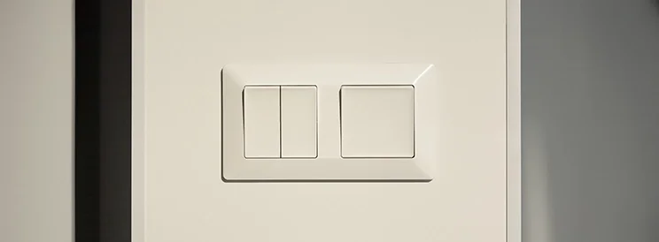 Fix-It Construction Services light switch installation on wall with modern switch plate Harrisonburg VA