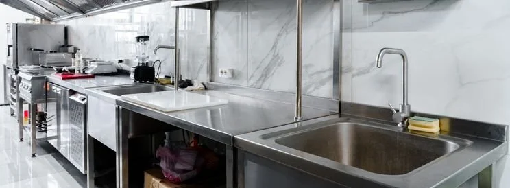 Fix-It Construction Services commercial kitchen sink plumbing installation with stainless fixtures Harrisonburg VA