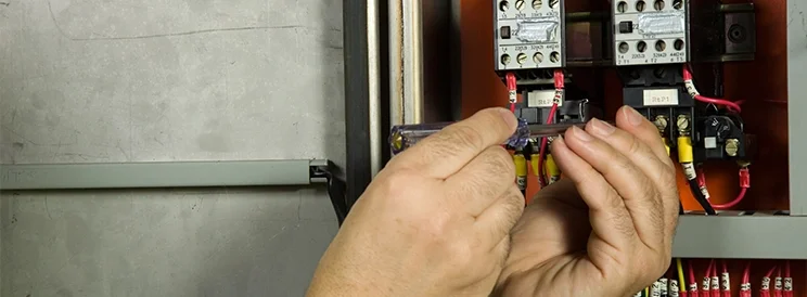 Fix-It Construction Services technician installing electrical panel components and wiring Harrisonburg VA