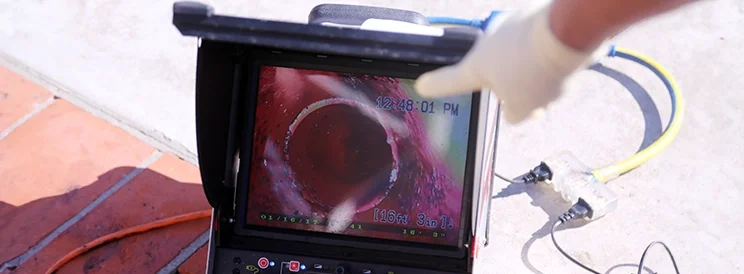 Fix-It Construction Services sewer camera inspection showing pipe interior for plumbing diagnostics Harrisonburg VA