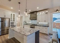Fix-It Construction Services kitchen remodel with white cabinets and granite countertops Harrisonburg VA