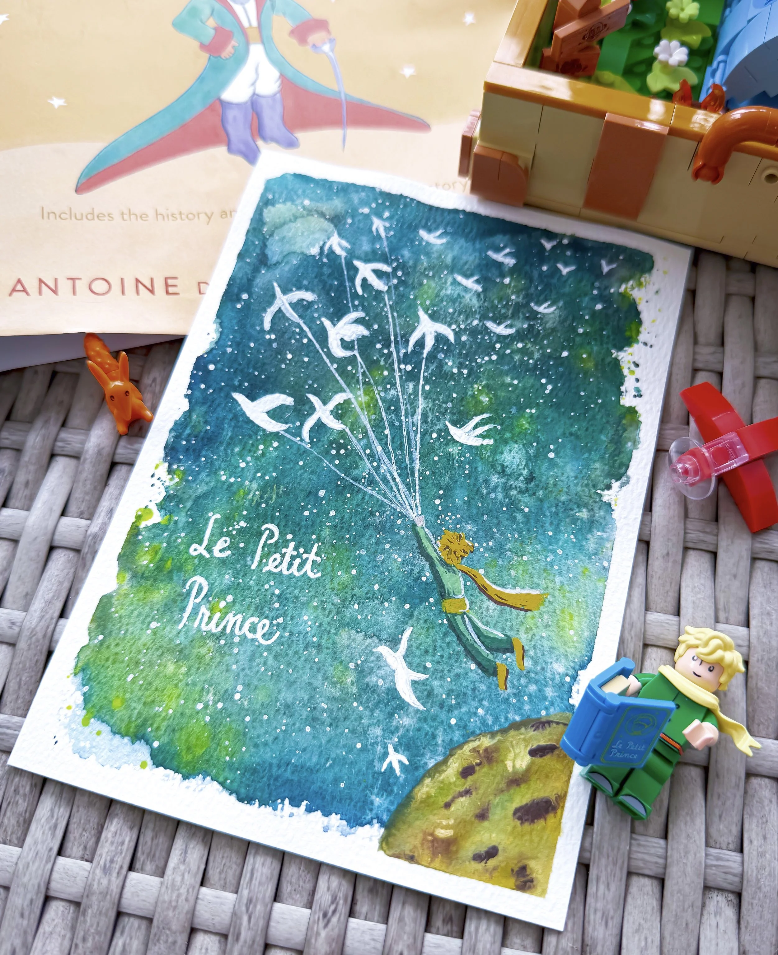 A dreamy Little Prince inspired painting 