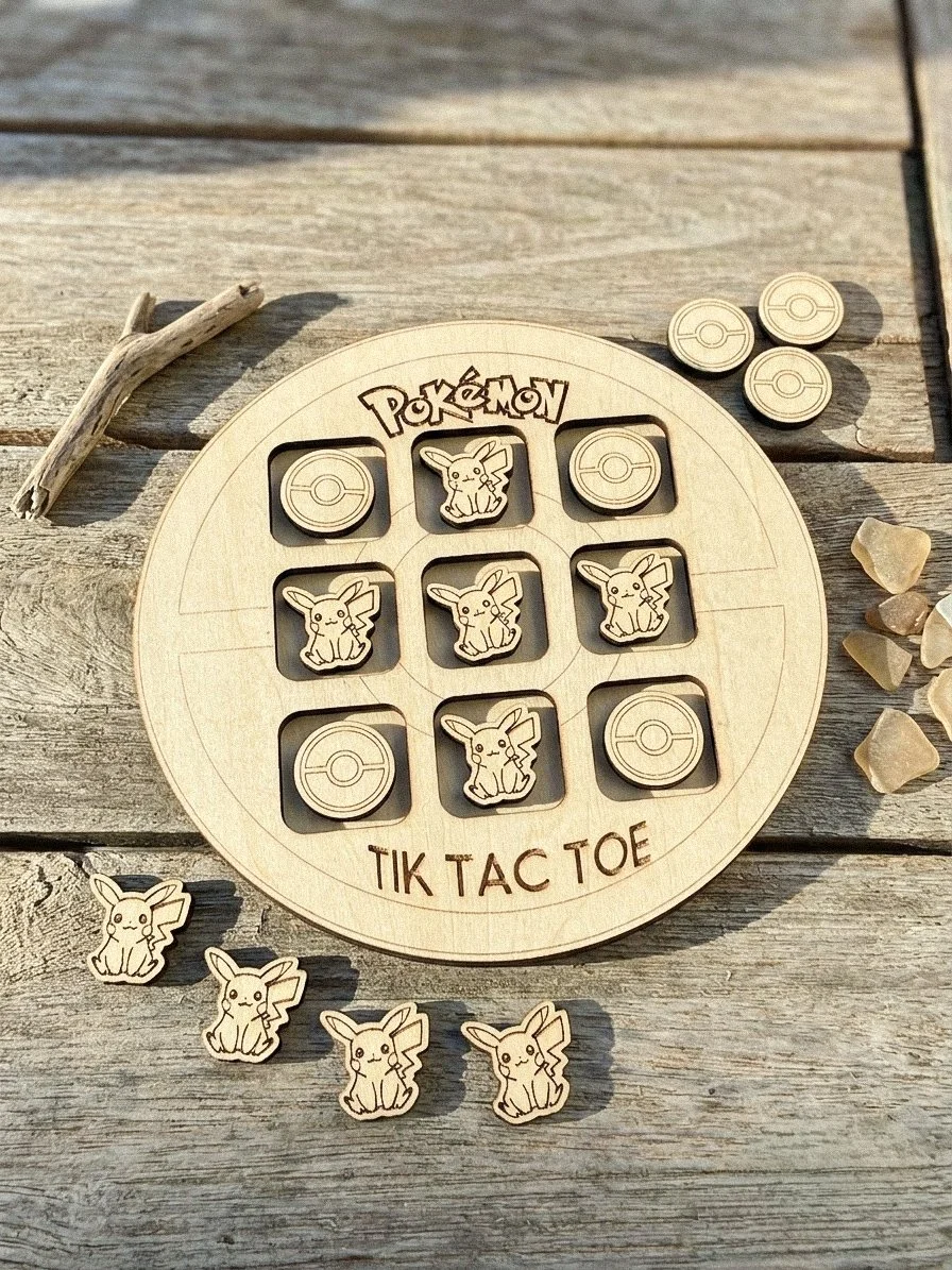 Wooden Tic Tac Toe Game (Character Edition)