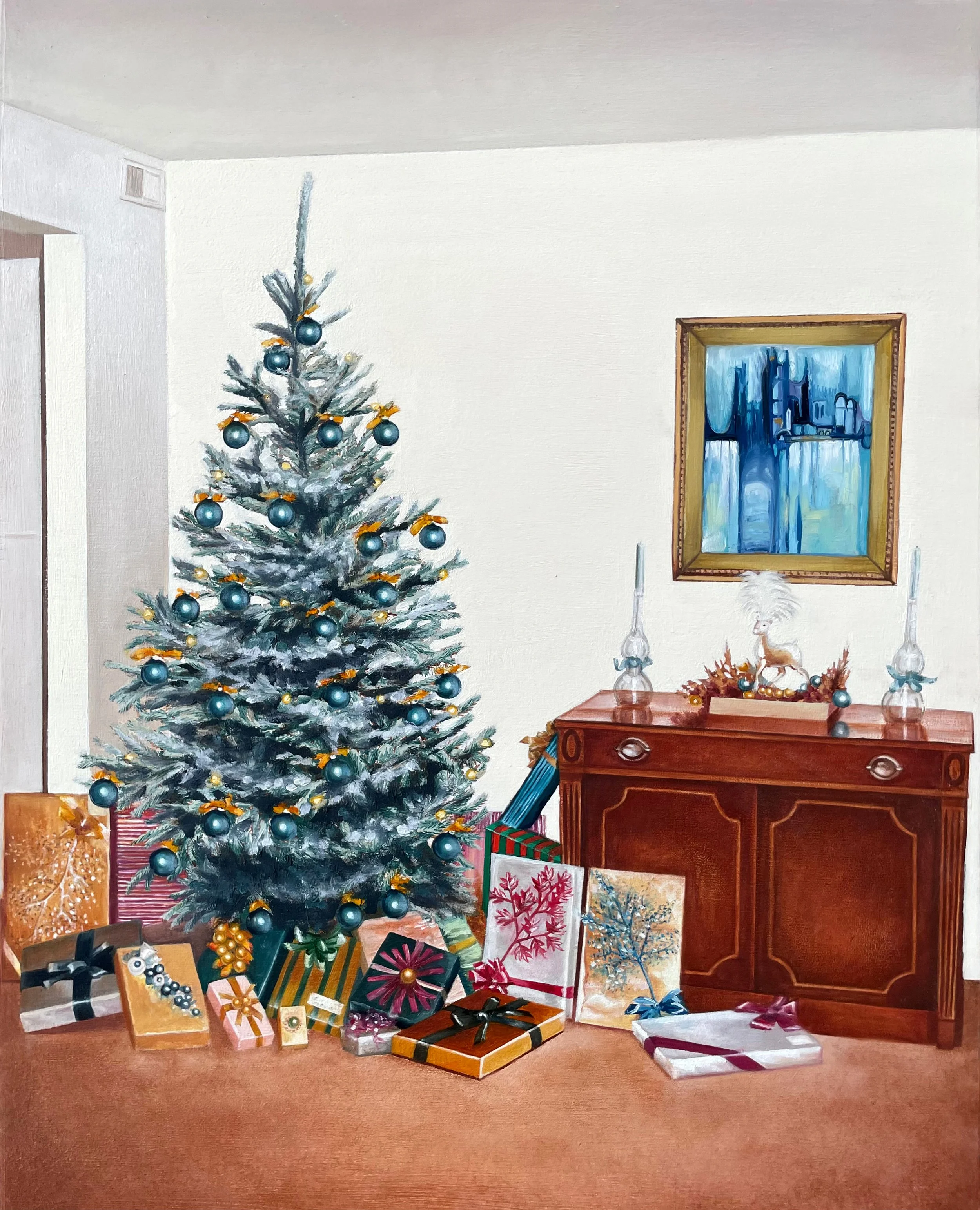 "Christmas 1963", 16x20in, oil on panel, 2024 (private collection)