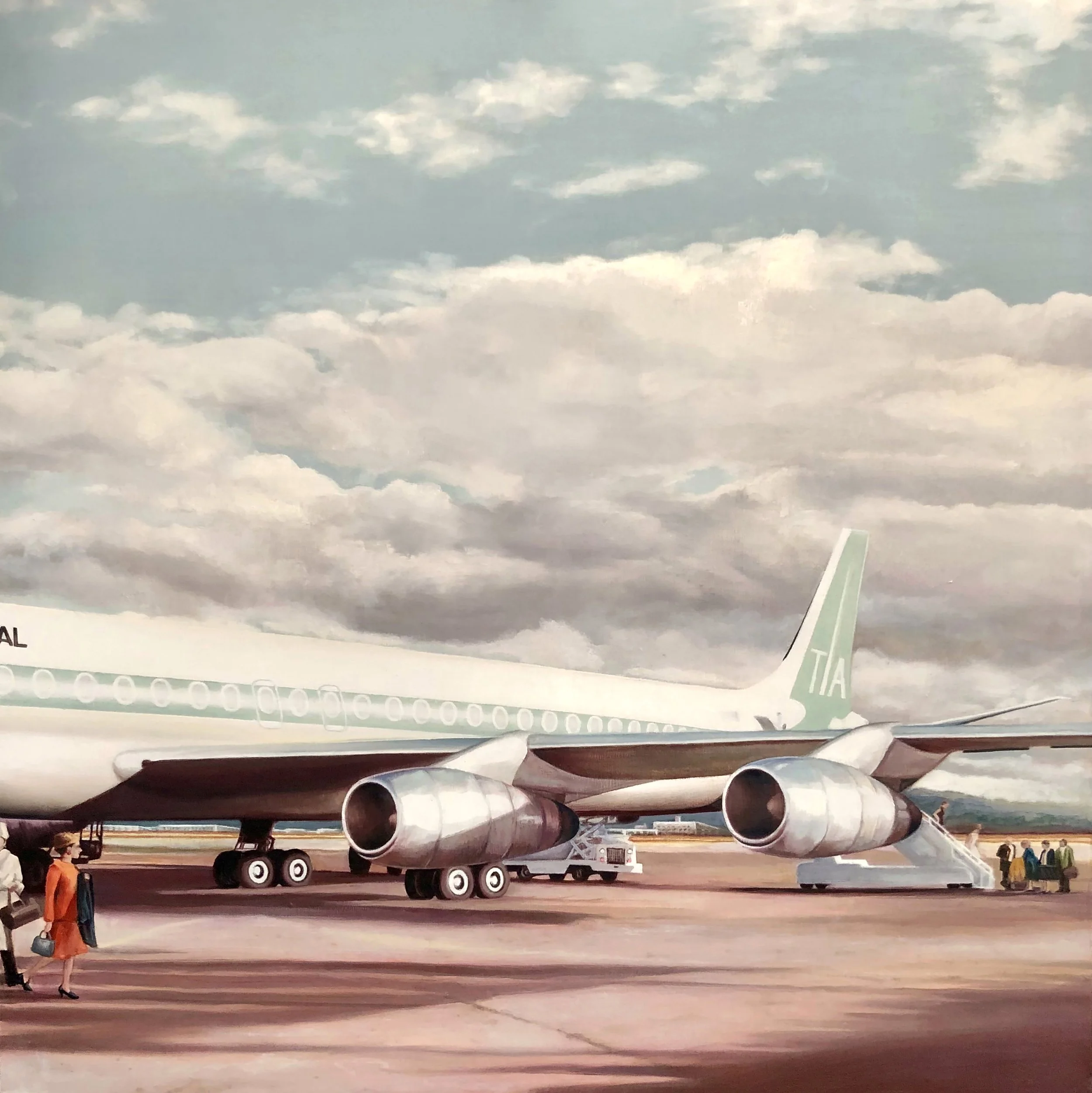 "Trans International (tail)", 20x20in, oil on panel, 2023 (private collection)
