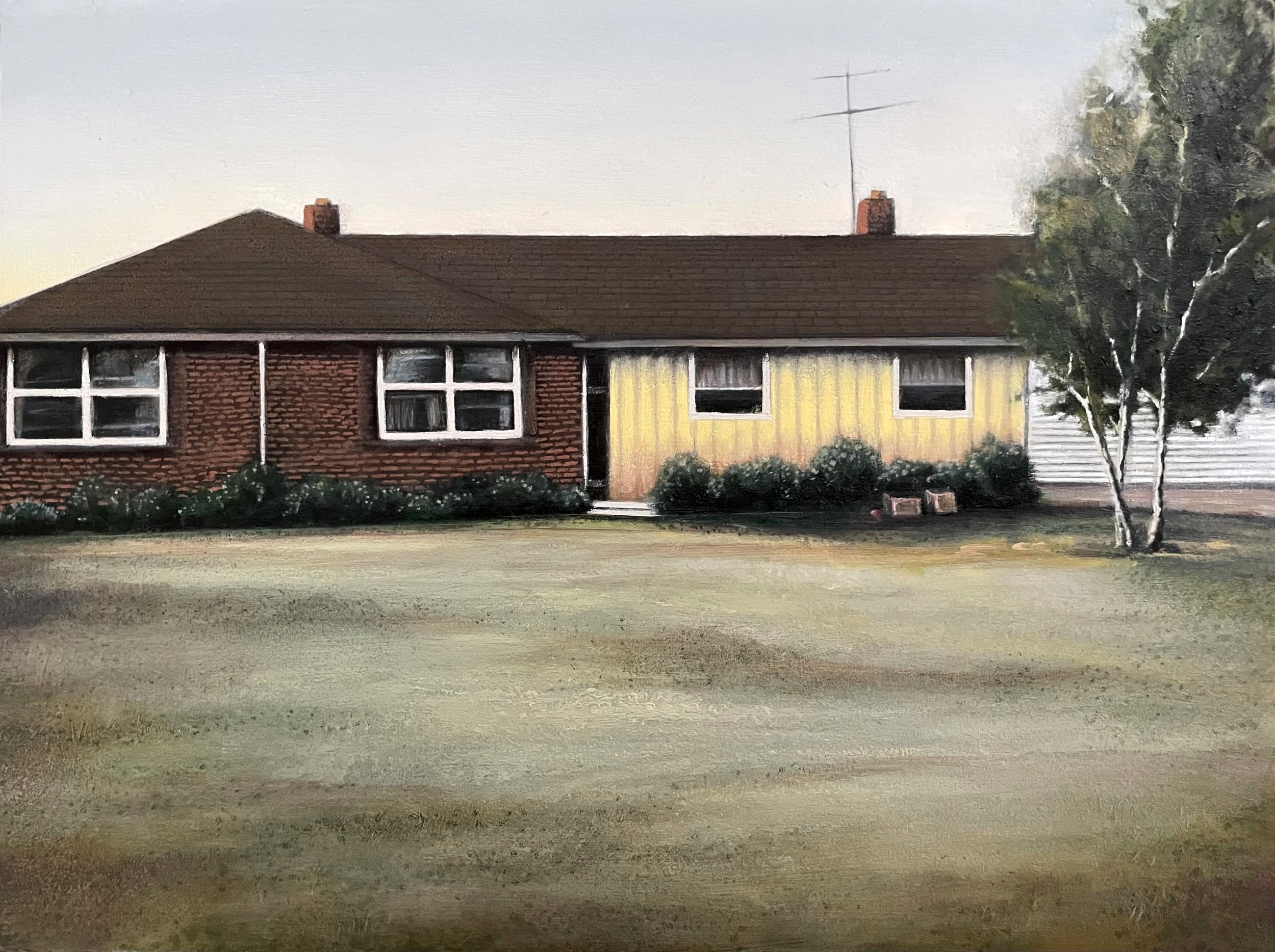"The Neighbours", 8x12in, oil on panel, 2022 (private collection)