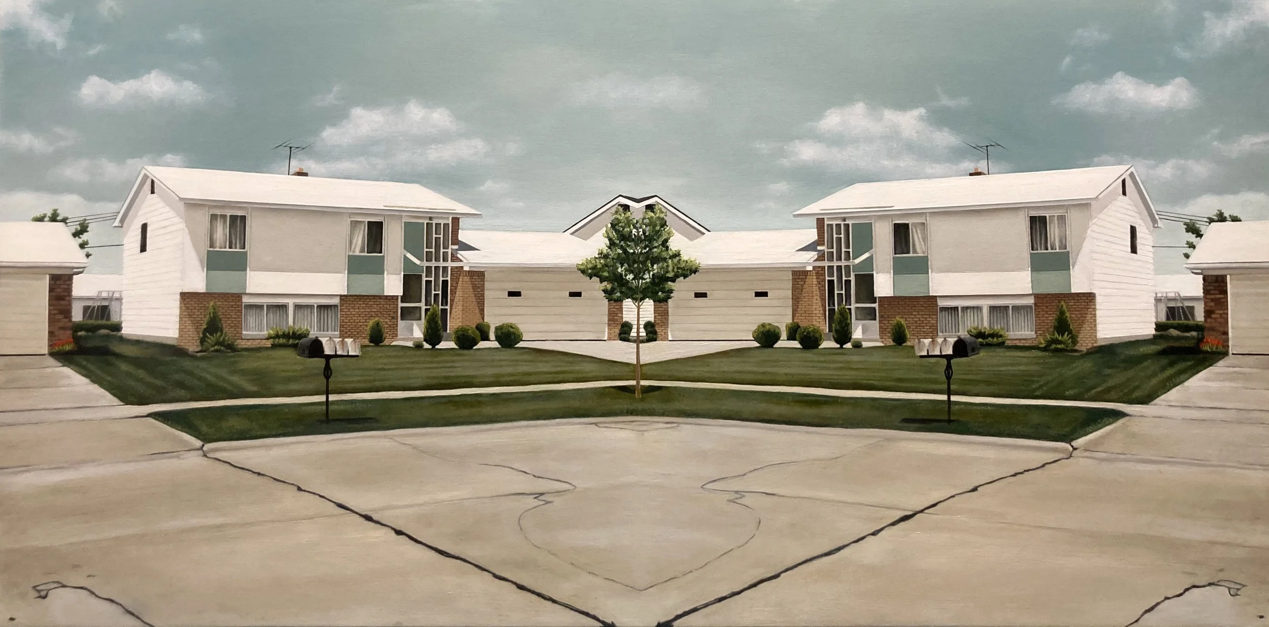 "Jamestown Road", 18x36in, oil on panel, 2021 (private collection)