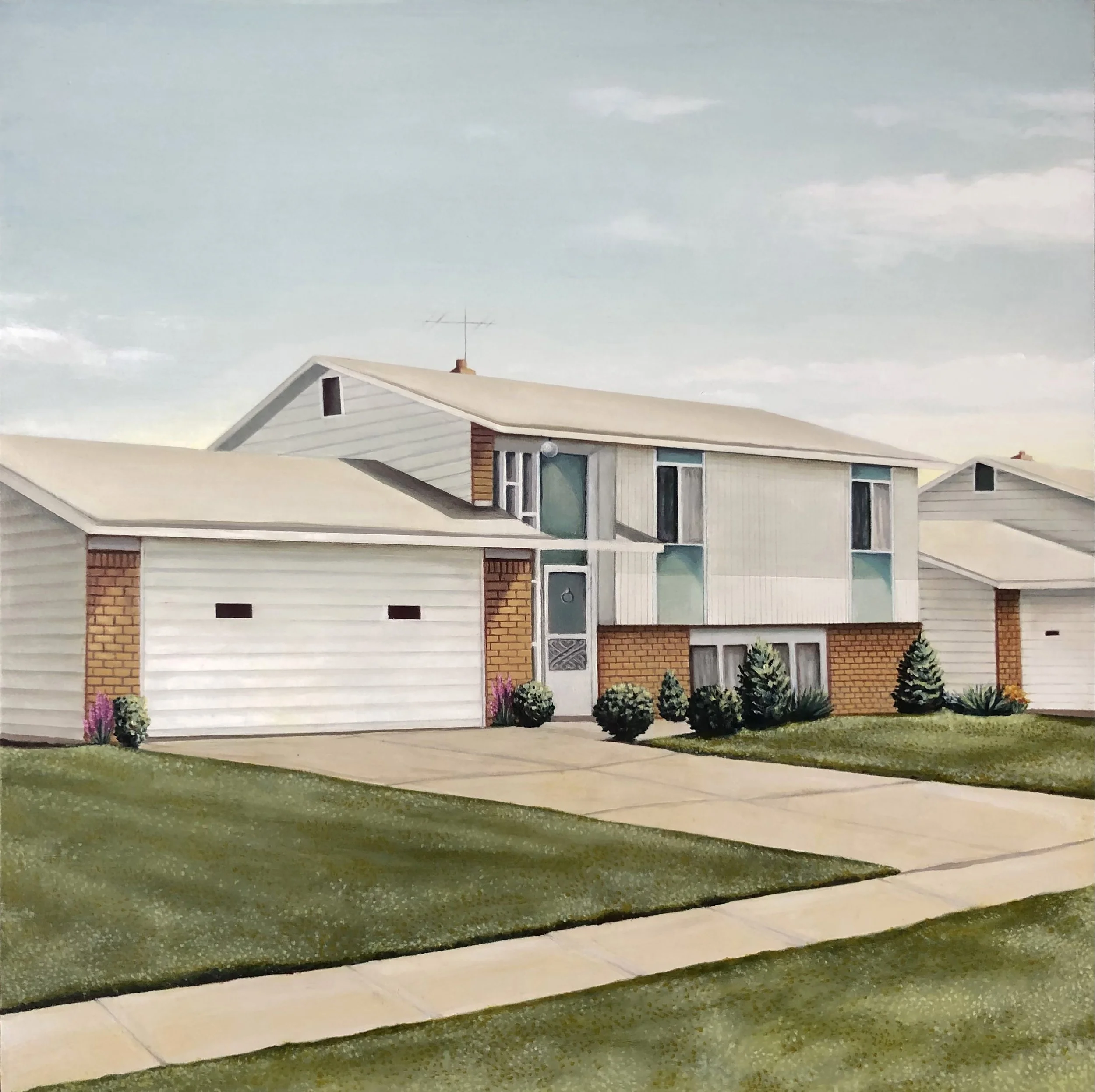 "Jamestown Road #4", 16x16in, oil on panel, 2023 (private collection)