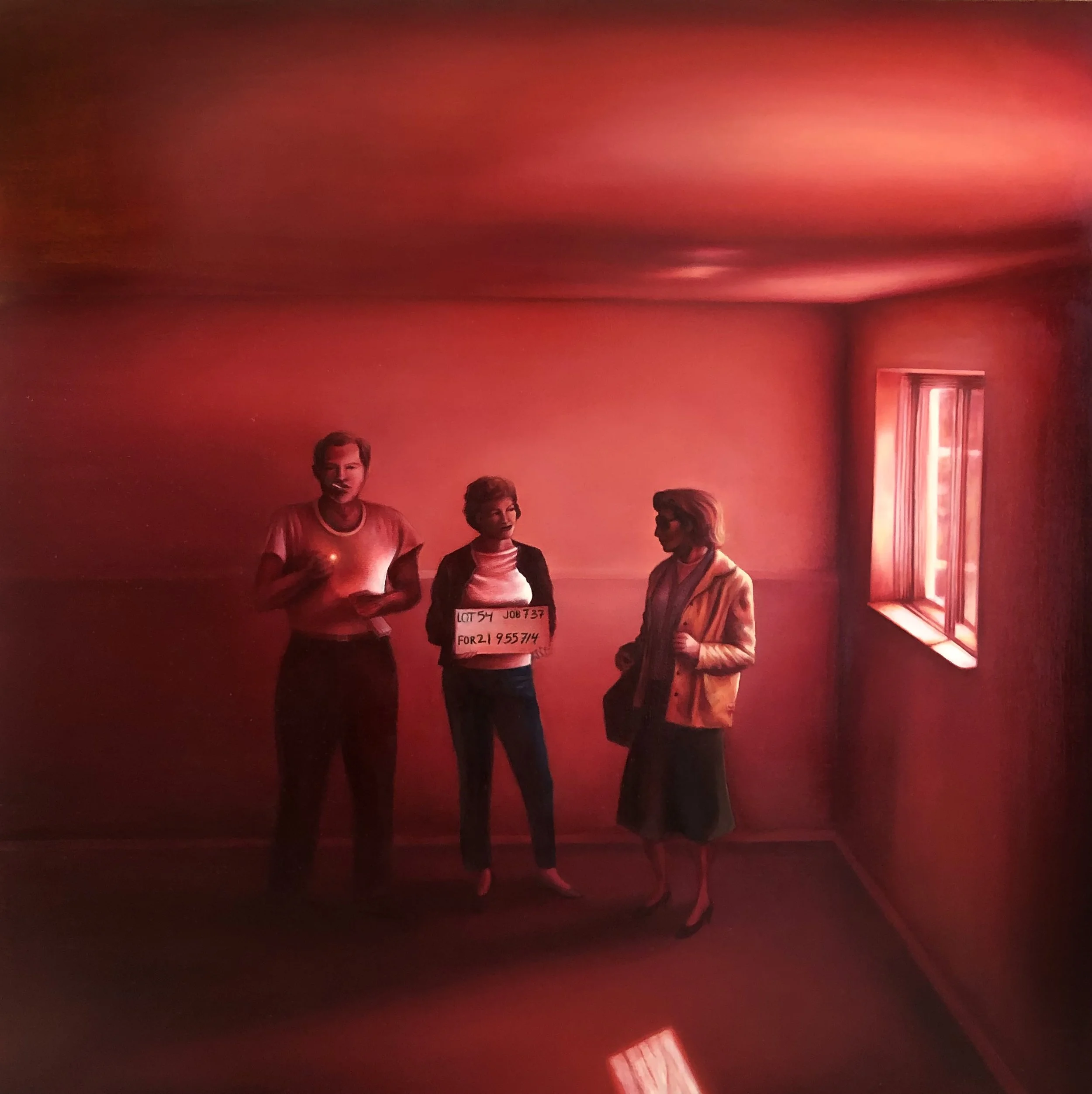 "The Dining Room (right)", 30x30in, oil on panel, 2024 (available)