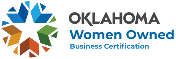 Jenn Overmeyer's certified OK Women Owned business badge