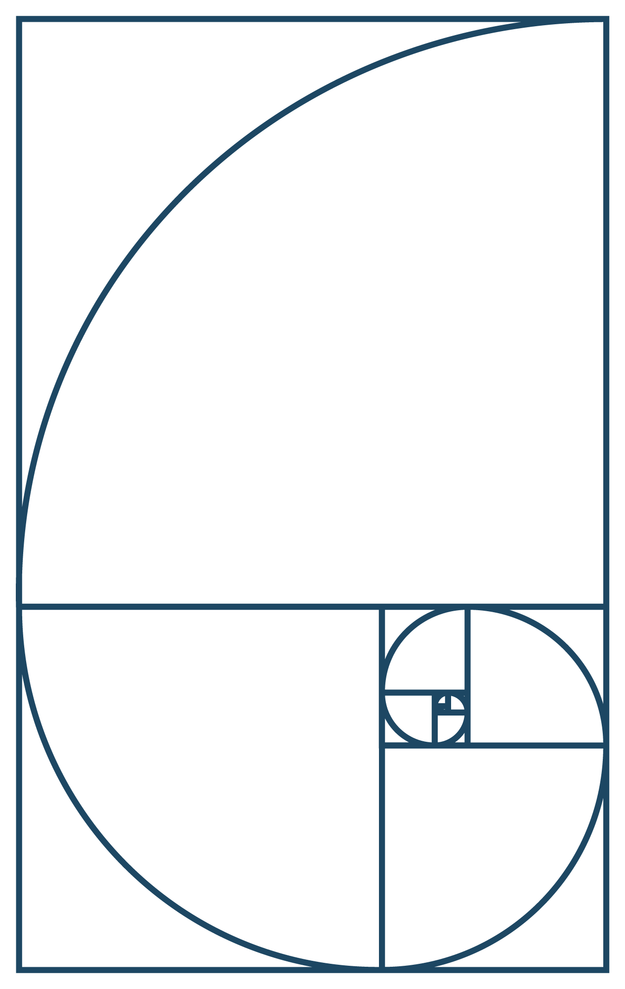 Jenn Overmeyer's Coaching and Business Consulting logo, a clean line illustration of the Fibonacci spiral.