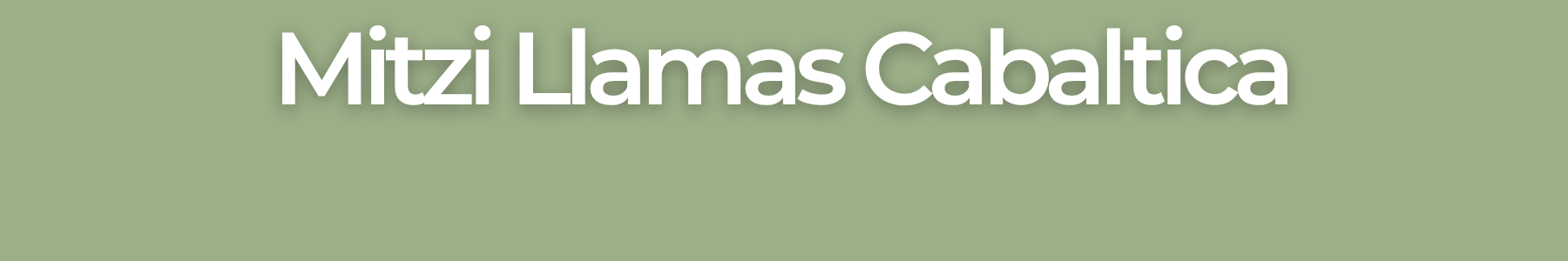 Text on a green background reading 'Mitzi Llamas Cabaltica'