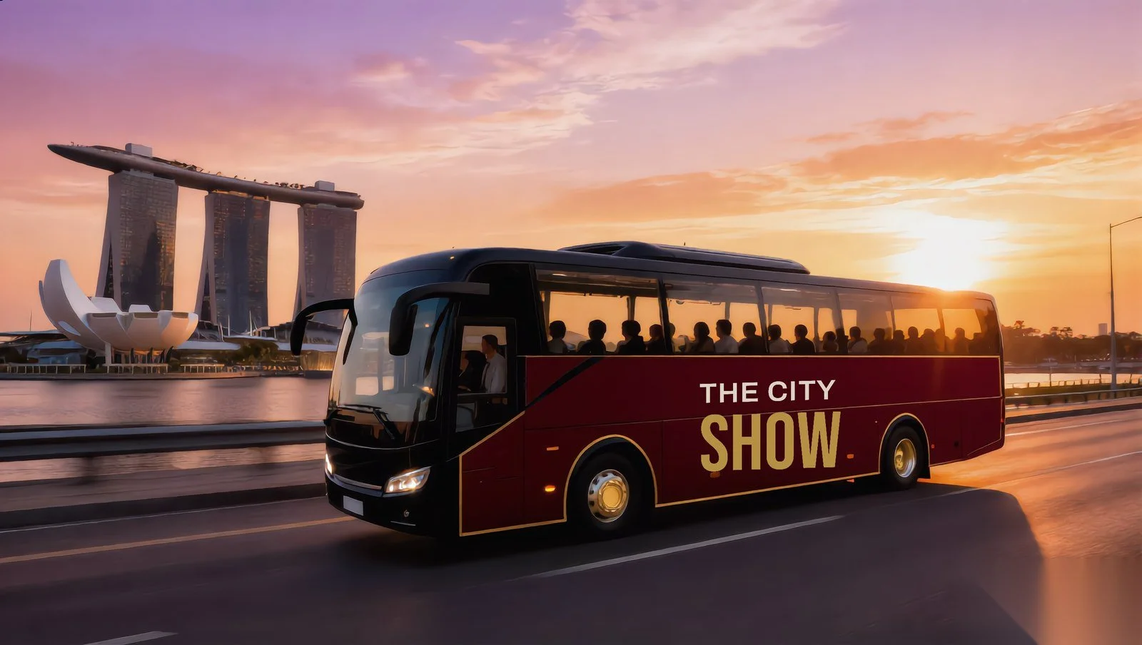 The City Show &mdash; theatrical bus tour concept, Marina Bay