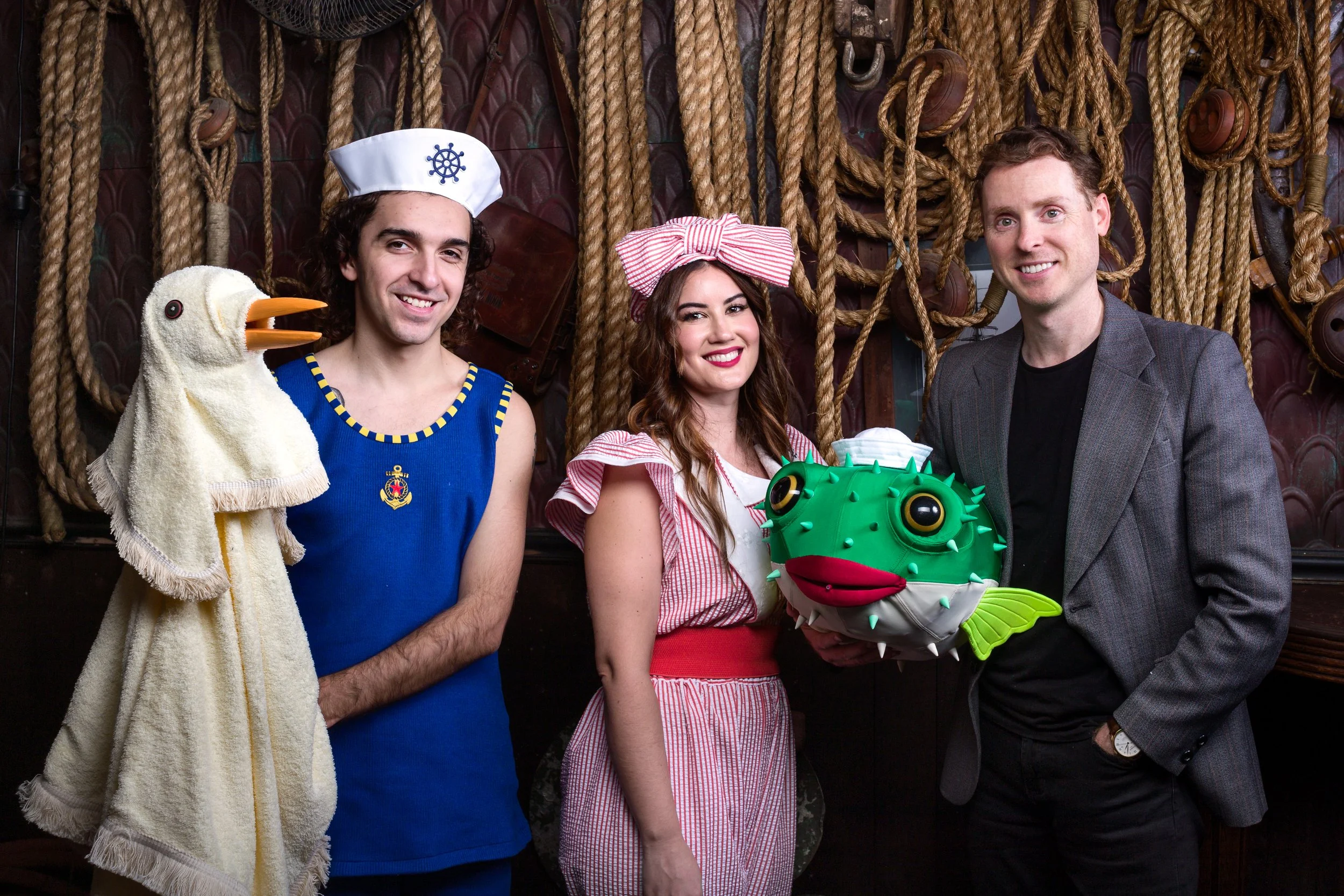 Cast with Director Matt Ward, Destroy and Child Puffer Fish.jpg