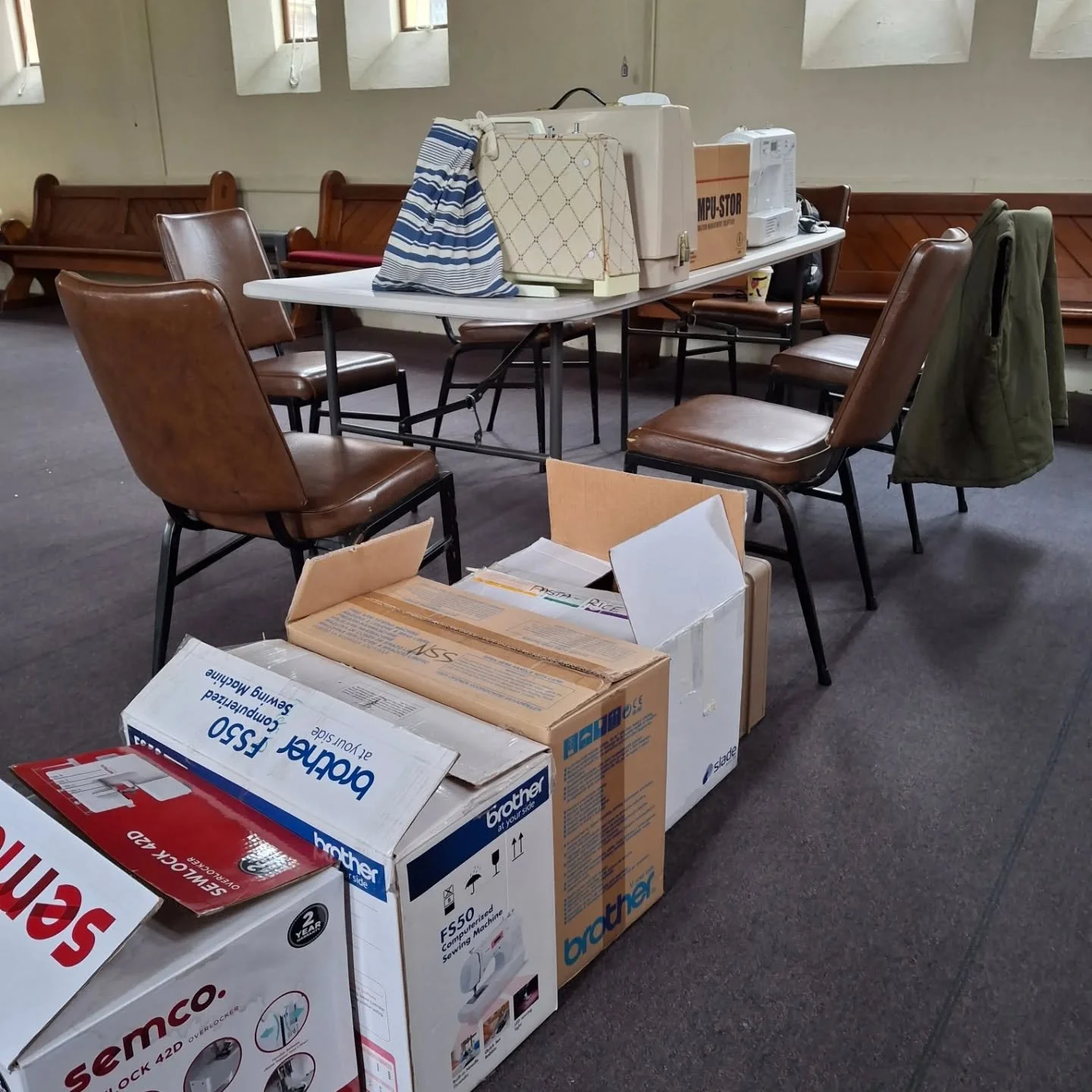 Just a few of the fabulous sewing machines that have been donated to Thread Shed Armidale by generous Armidaleans. I was checking them today to make sure they're ready to go when we open April 23. These machines will help teach people to sew, keep te