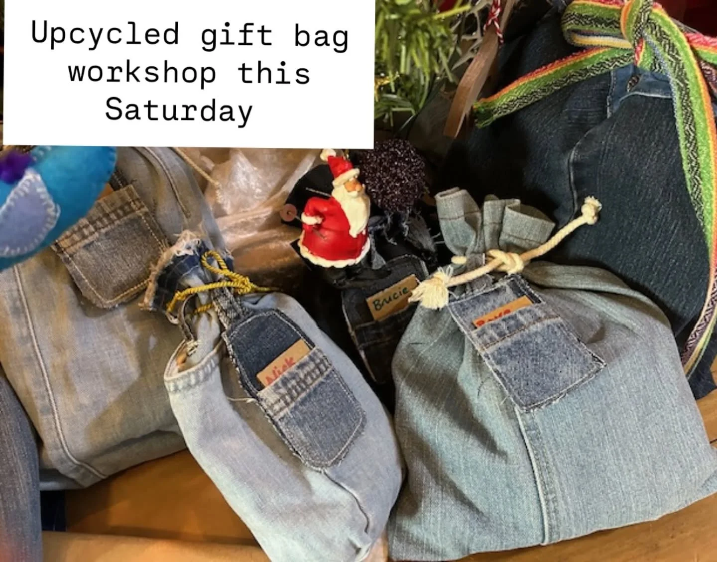 Got clothes that aren't wearable any more? Here's a solution! Our super volunteer Narelle is hosting a workshop this Saturday 1pm on how to turn discarded clothing into gift bags that can be used over and over again. Win win!
You can book in by going
