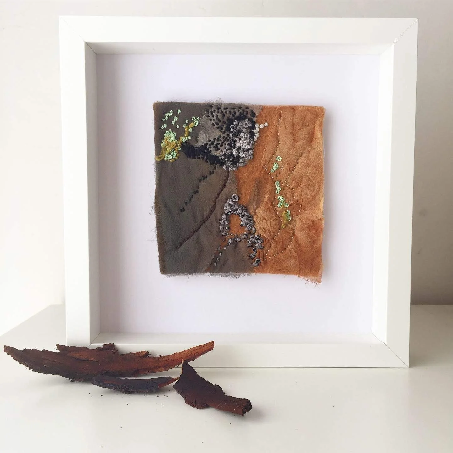 Bark and Resin - 12 cm x 12 cm - Original - Unframed