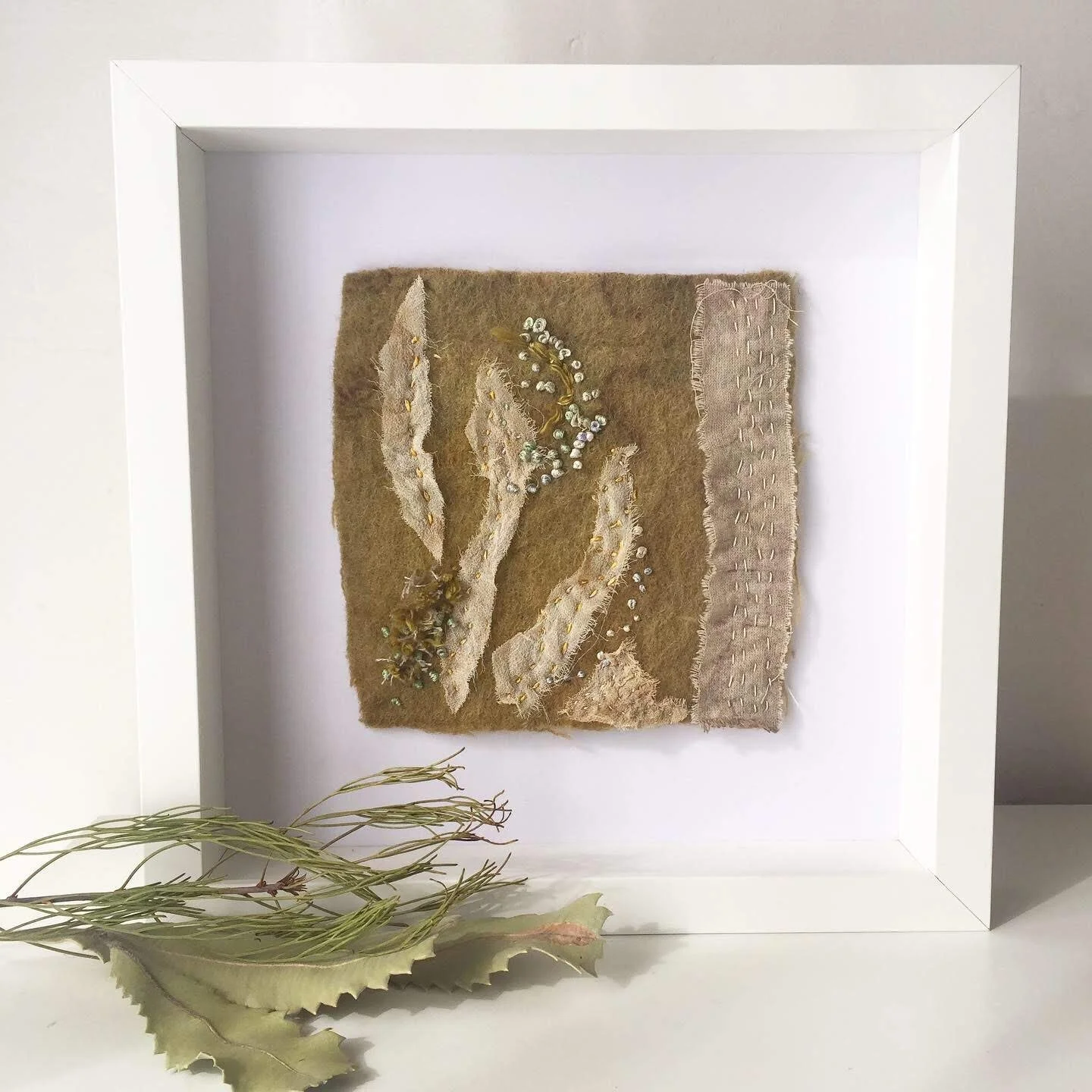 Leaves on the Fire Trail - 14 cm x 14 cm - Original - Unframed