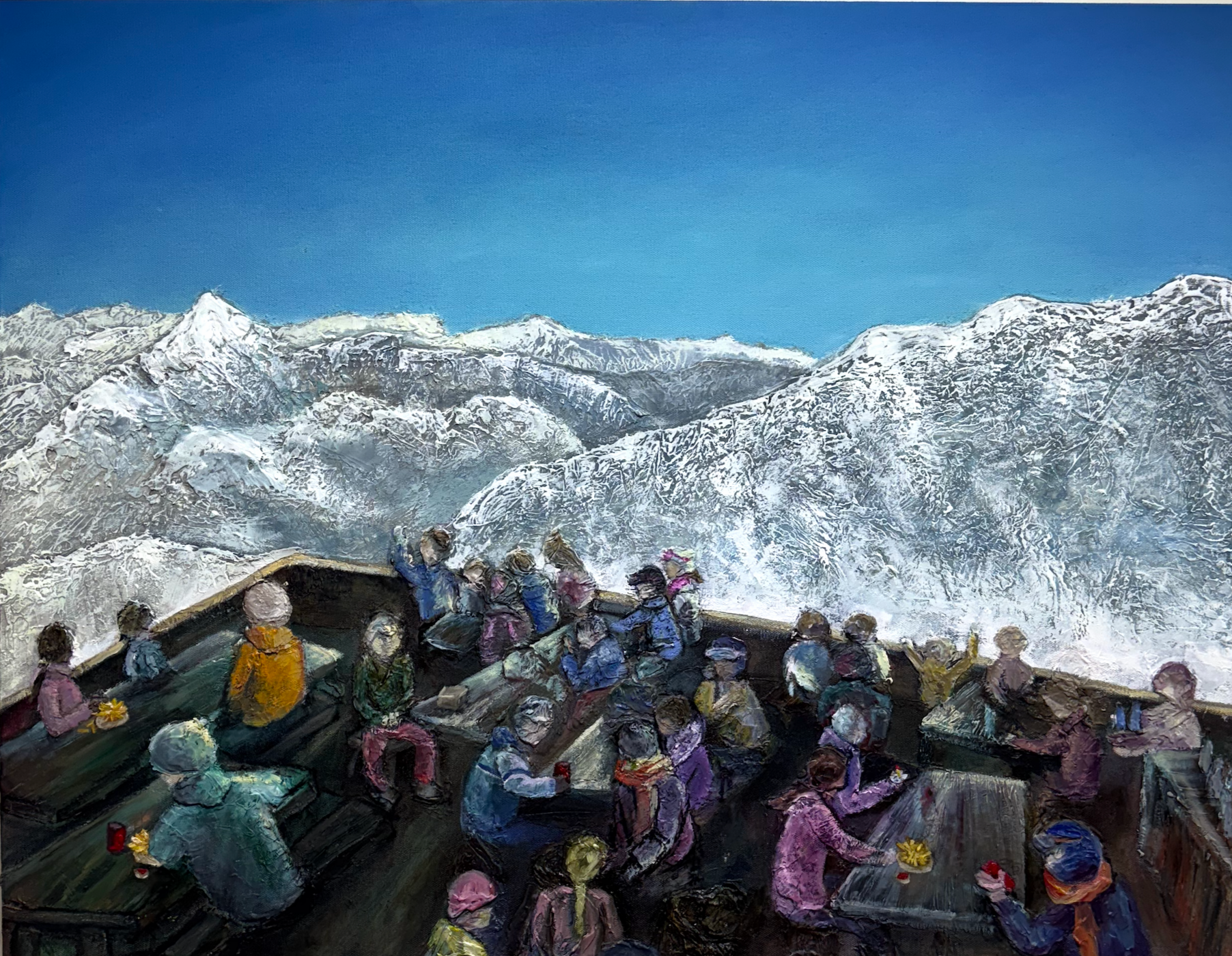 Interlaken con Xime
— 
Textura y óleo sobre tela 
80x60 cm