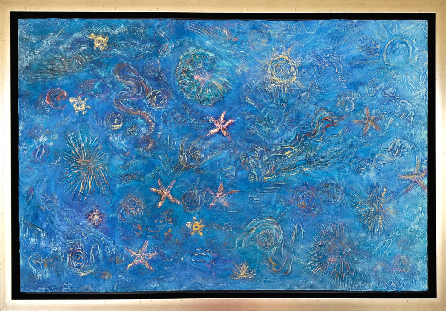 Huellas borradas
— 
Tela con textura, acrílico y óleo 
120x80 cm