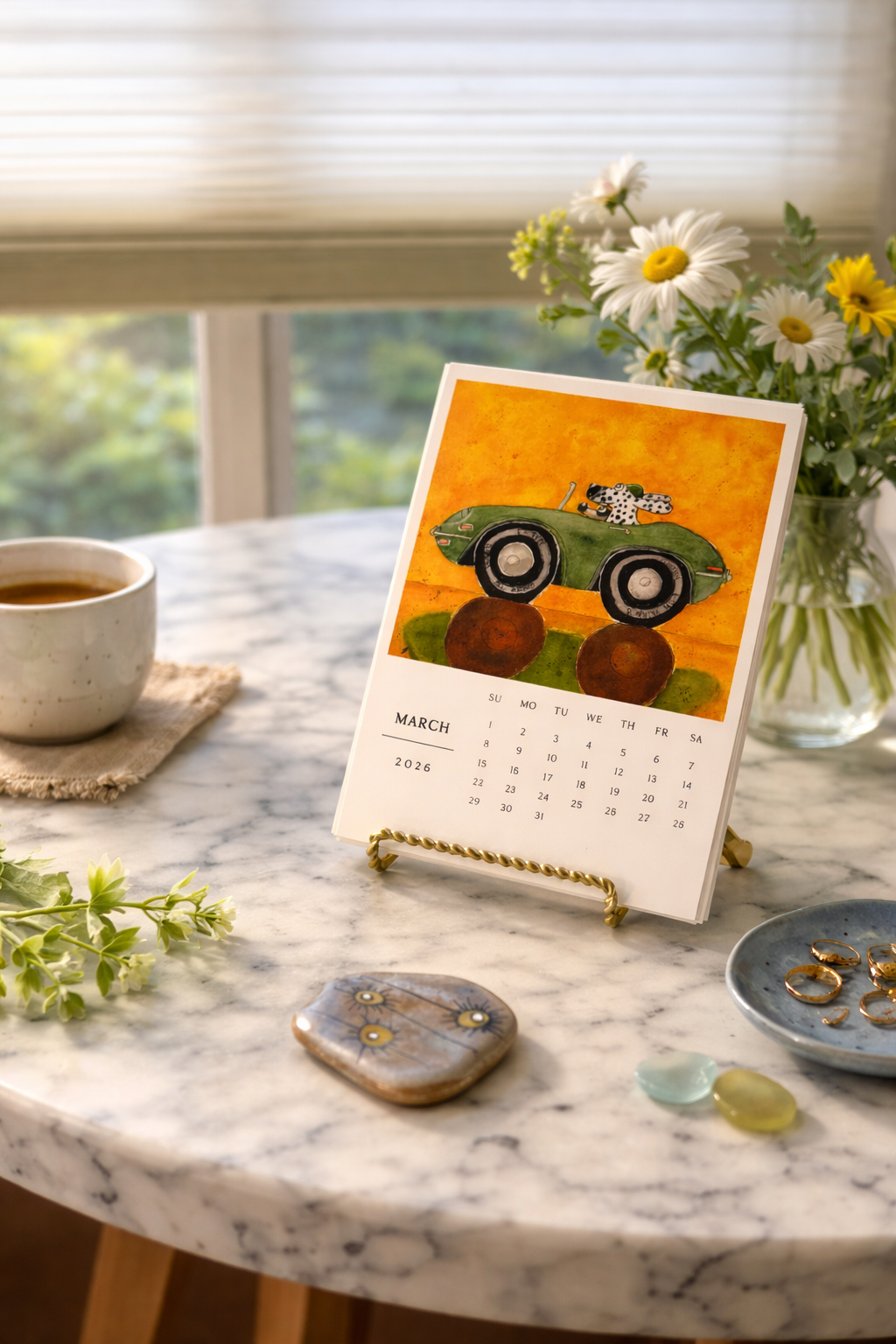 Whimsical Dogs & Adventures Desk Calendar 2026