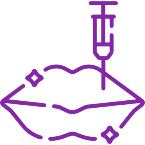 Neon sign with purple lips and green arrow pointing to the right.