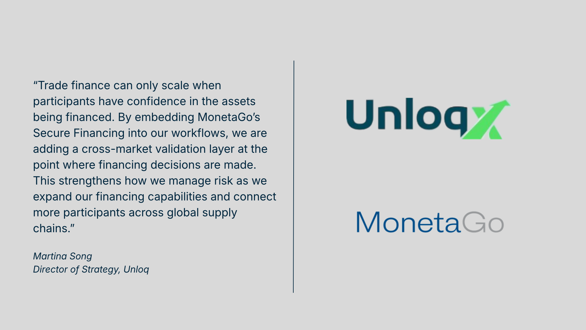 Unloq Integrates MonetaGo Secure Financing to Strengthen Fraud Controls in Global Trade Finance