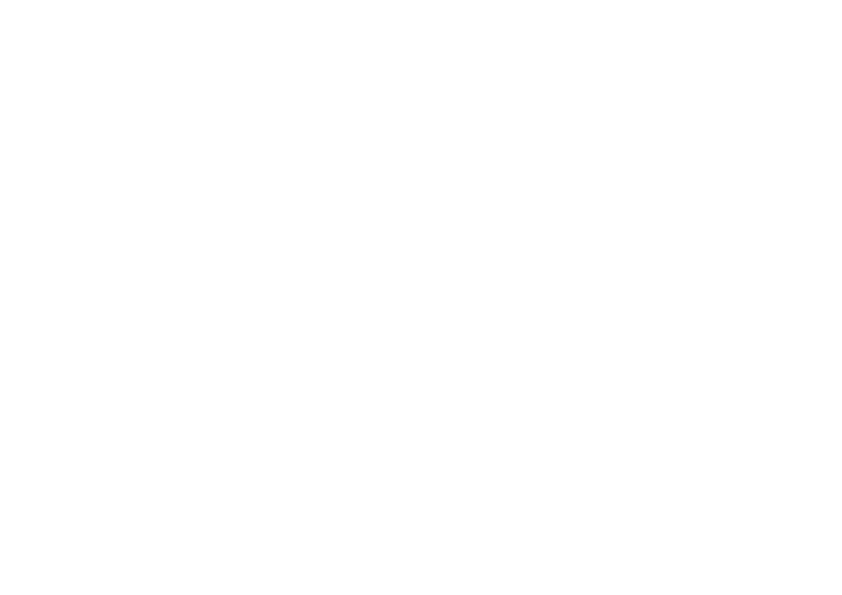 Outline drawing of a city skyline with tall buildings inside a rounded square frame