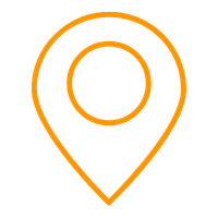 Outline of a map pin icon.