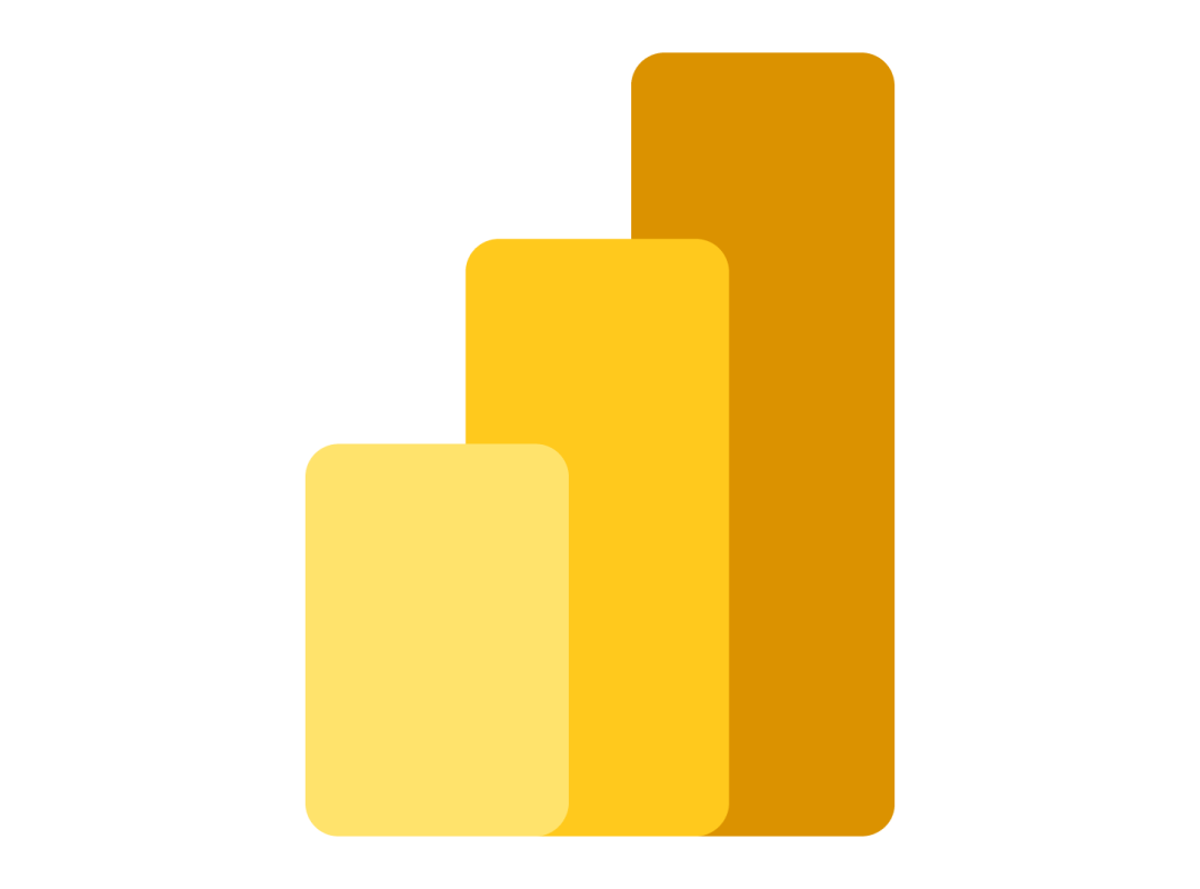 Three ascending bar chart with yellow, gold, and dark gold bars.