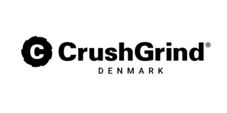 The Crusha brand logo, with the text 'Crusha' and 'Denmark' underneath, all in black on a white background.