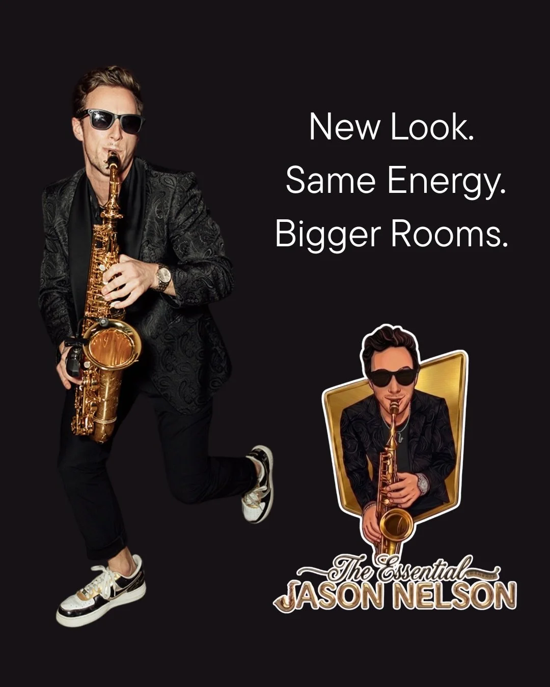 Allow me to introduce The Essential Jason Nelson, new and improved for 2026 &amp; beyond 🎷🎉

When I created my last logo and brand, I was in a very different season of life and business. Over the years, I&rsquo;ve grown. Not only as a performer, bu