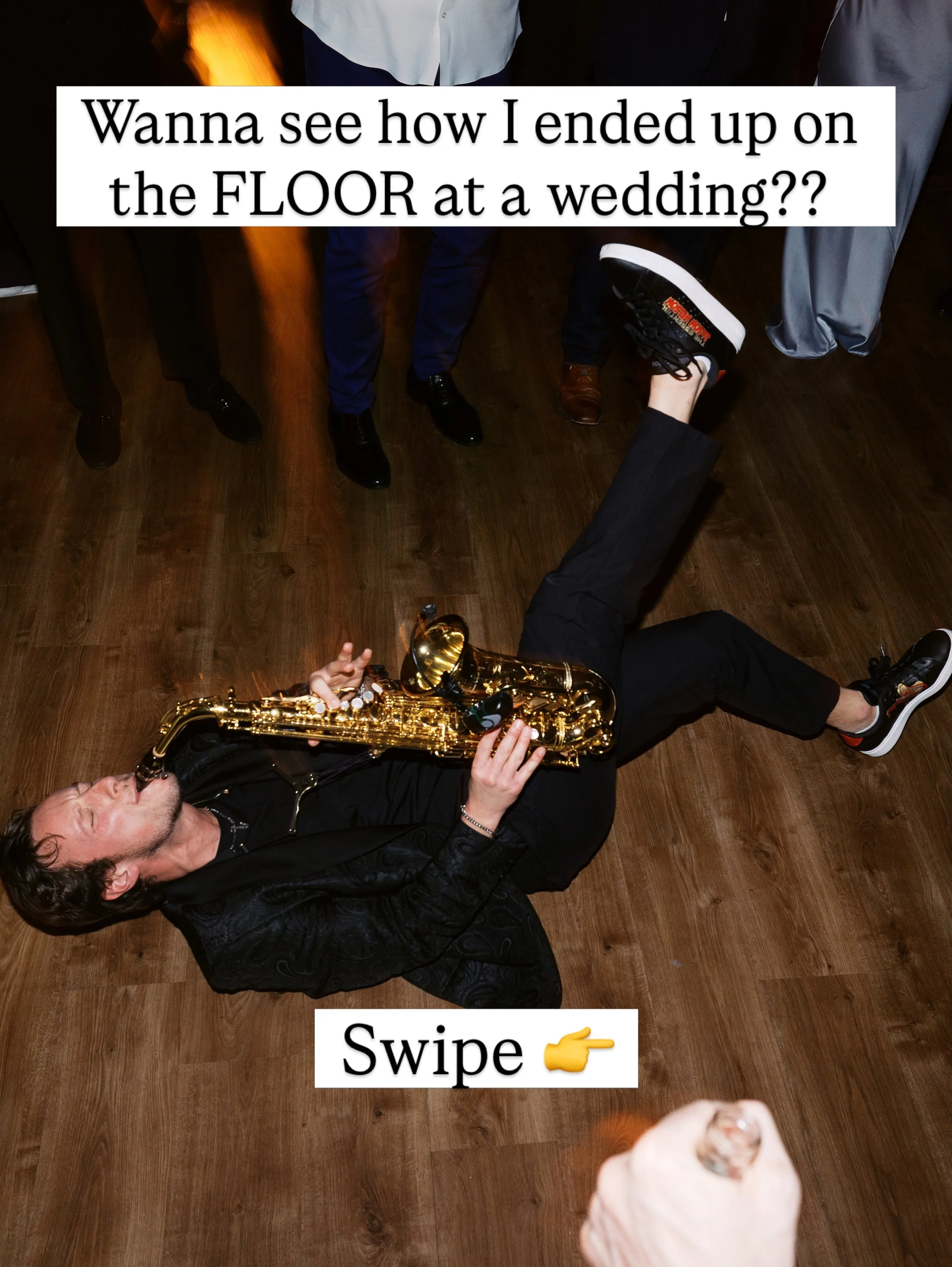Will I hit the floor at your wedding? You&rsquo;ll have to find out 😉🕺

Venue: @crystalspringsweddings
Bride &amp; Groom: @noasarkk &amp; @sc_fick
DJ: @poshdjs @evanruga
Sax: @essentialjasonnelson
Photographer: @lunaandlarkphotography
Content Creat