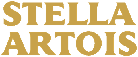 Stella Artois logo in gold and black