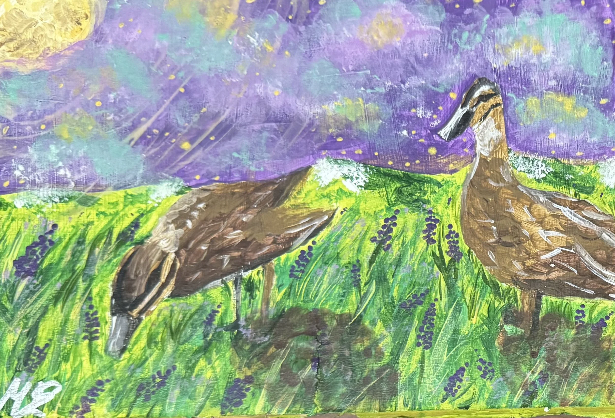 It’s Your Turn, Midnight Worm. Acrylic on recycled cardboard. 