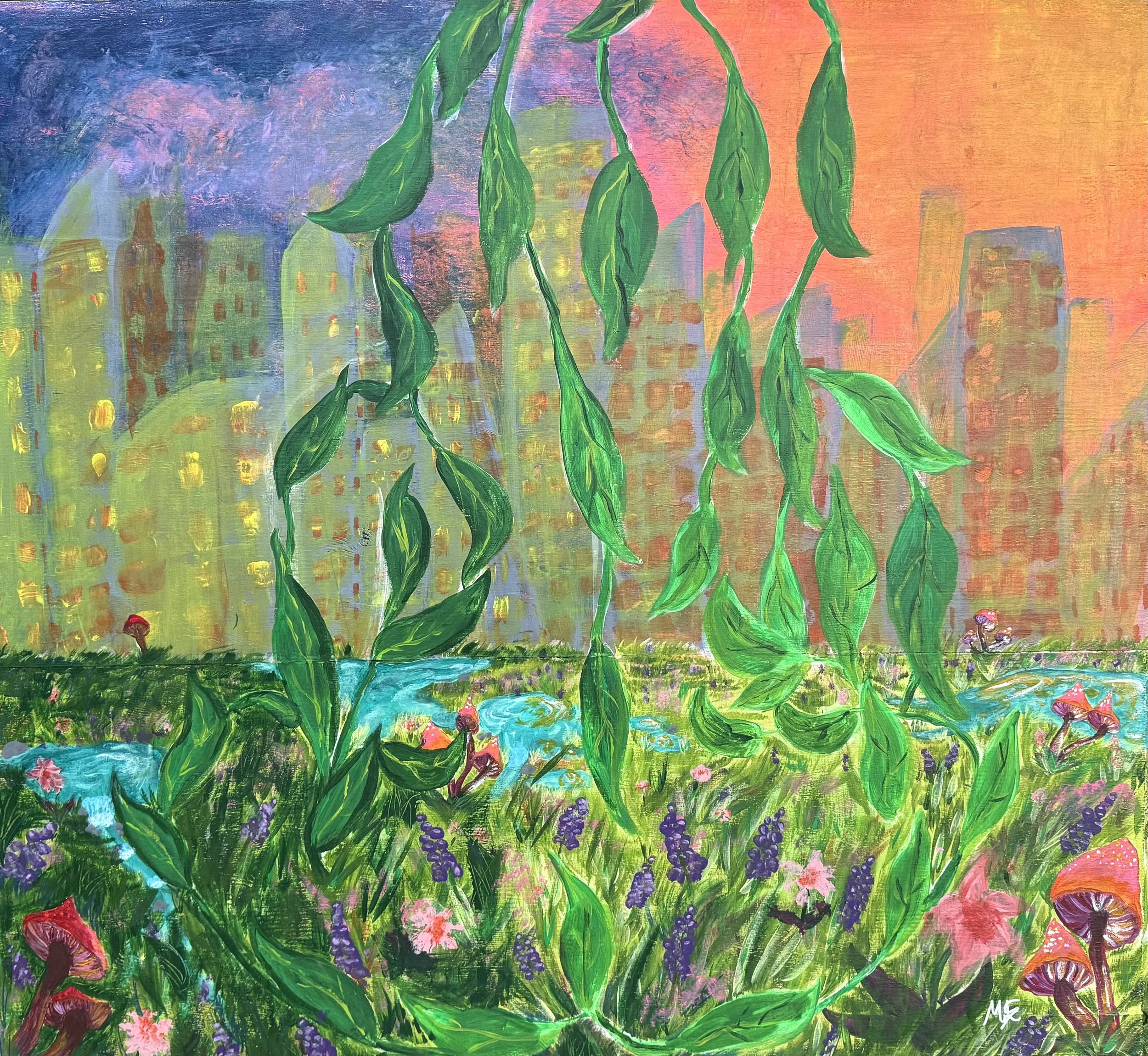We Choose Our Path. Acrylic on recycled wood board. 