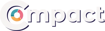 Logo du mot 'impact' avec un design coloré autour du 'C', fond blanc